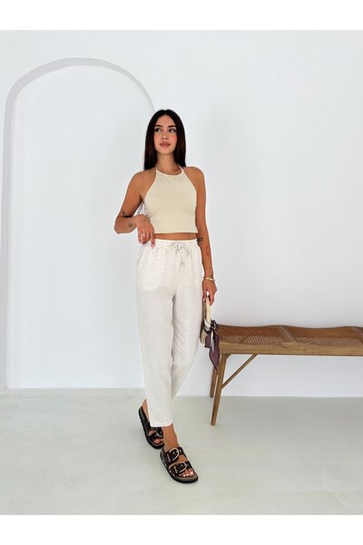 PUCKA FASHION Pucka Hiri Linen Pocket High Waist Comfortable Carrot Pants