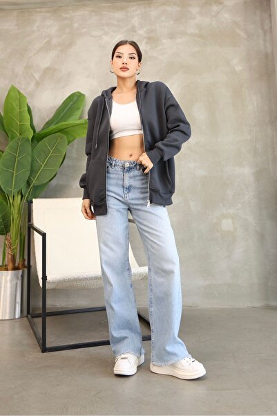 MEBA Women's Back to School Unisex Hooded Zippered Sweatshirt Cardigan with Pockets