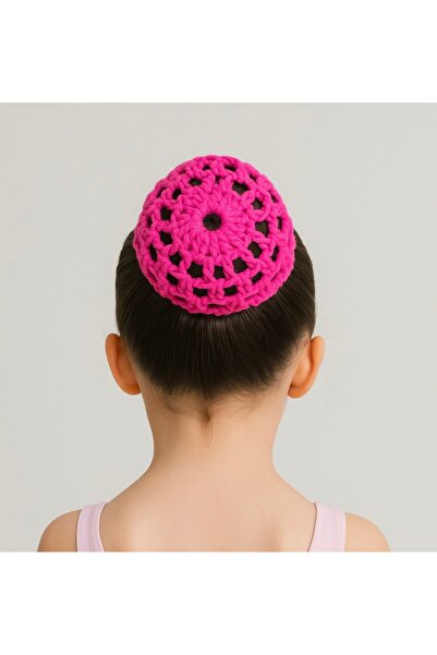 Ada Kostüm Tasarım Fuchsia Knitted Ballet Bun Hairnet