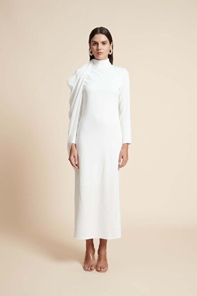 Yola High Neck Long Sleeve Midi Dress