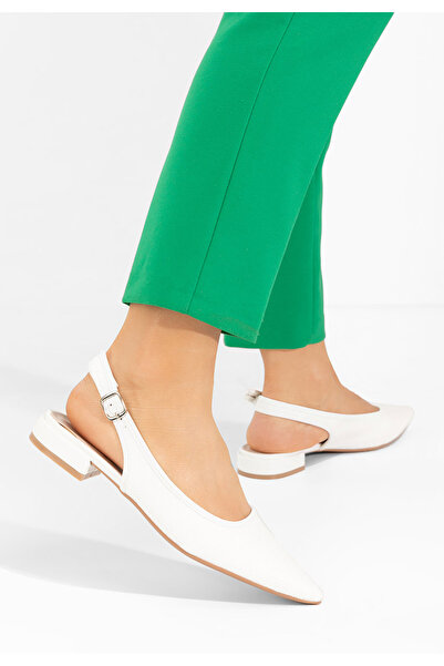 B T Shoes Kattina white slingback shoes