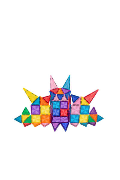 PicassoTiles Set de constructie PicassoTiles, 61 piese magnetice mini cu efect de diamant