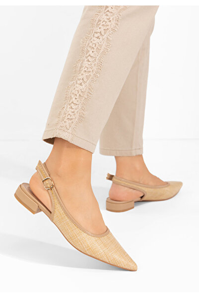 B T Shoes Khaki lodičky s otevřenou pätou Kattina