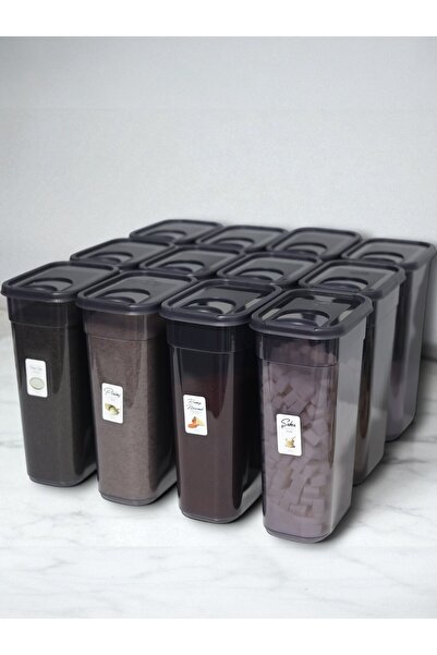 Buclee 6-Piece 12-Compartment 3200 ml Food and Grain Storage Container Set with Airtight Lids Kitchen Organizer