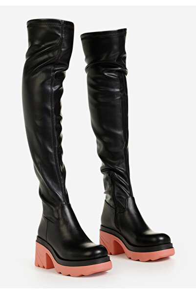 B T Shoes Černé vysoké kozačky Makena V1