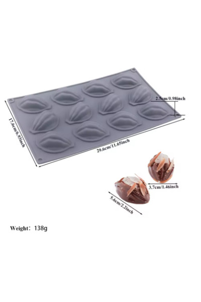 PASTRY PLANET Professional Silicone Cake Mold Cocoa Bean