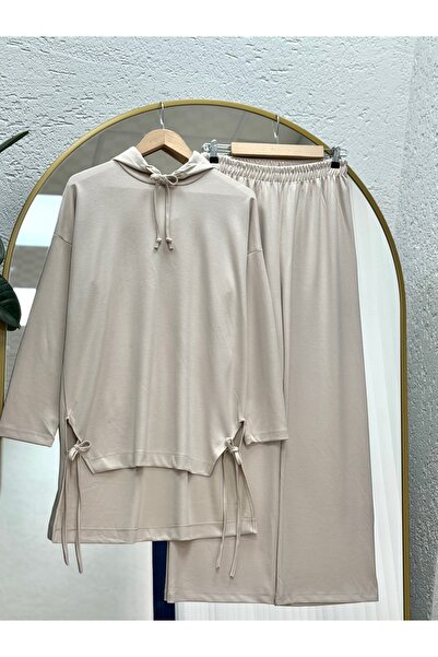 BENAHOLL طقم بنطلون بغطاء للرأس وأربطة على الجوانب من فيريل - MF1743 حجر