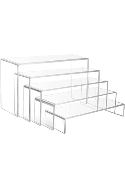 Slasa Transparent Acrylic Display Risers by - Set of 5 Rectangular Stands in ...