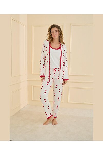 pijamaworld Kaşkorse Pajama Set with Dressing Gown