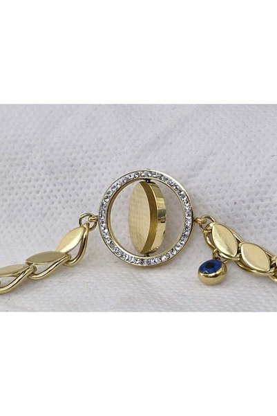 Satürn Silver Kuyumculuk Steel Double-Sided Bracelet Women's Bracelet Name Can Be Written Does Not Blacken