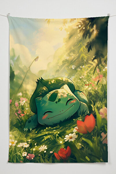 Charmbi Pokemon Dikey Duvar Örtüsü – Anime Temalı Kaliteli Kumaş Oda Dekoru T...