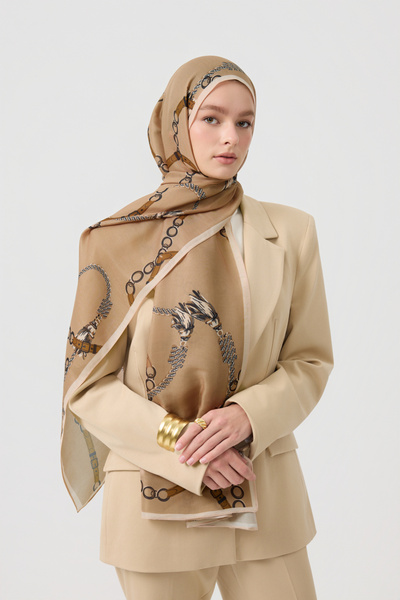 Qef Cotton Twill Shawl Linkage Camel
