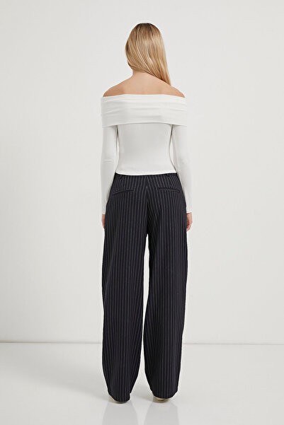 Arma Life Women's Off-The-Shoulder Soft Flexible Basic White Tight Blouse