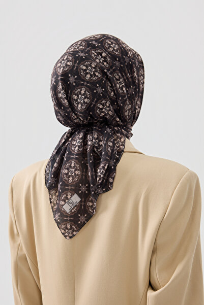 Qef Cotton Scarf Medallion Brown
