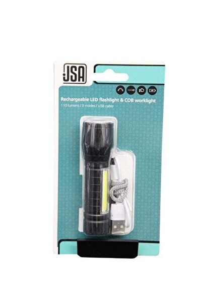 JSA مصباح يدوي قابل لإعادة الشحن