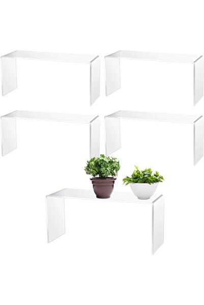 Slasa حامل عرض أكريليك شفاف كبير - 4 قطع - 13 × 4.5 × 6 بوصات - مستطيل أكريليك