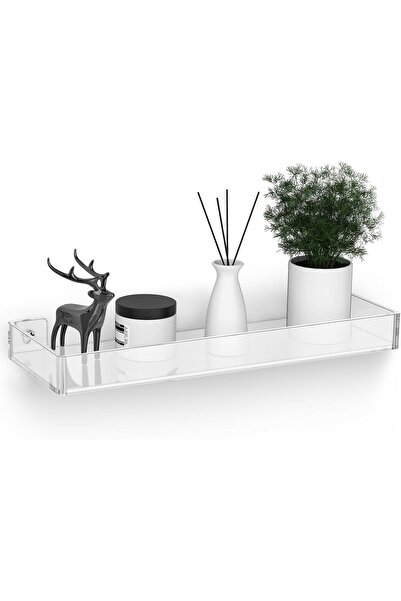 Slasa رف حائط عائم شفاف من الأكريليك من SLASA، مقاس 15.25 بوصة، طبقة واحدة مع...