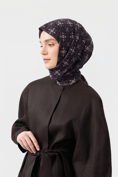 Qef Cotton Scarf Medallion Plum