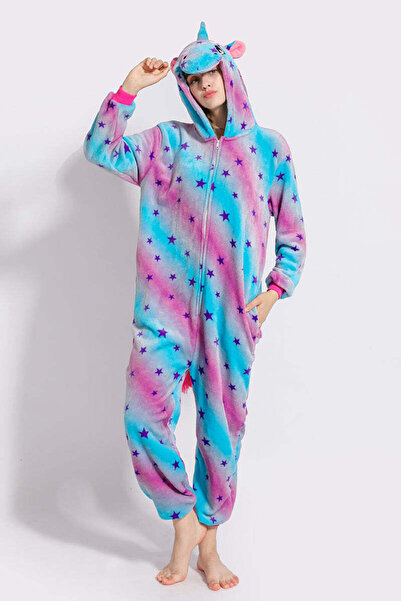 WildFashion Pijama pufoasa intreaga cu model unicorn PJM160-45