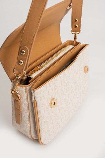 WEST POLO CÜZDAN Новий сезон Сумка через плече з 4 відділеннями, кремового кольору, з ремінцями TRY2197
