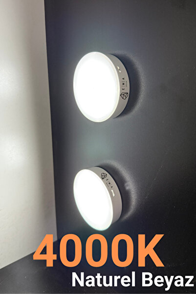 Ema Dükkan 2 ADET Sensörlü Led Kabin Işığı 4000K USB Şarjlı Hareket Algılamalı Dolap Altı Gece Lambası