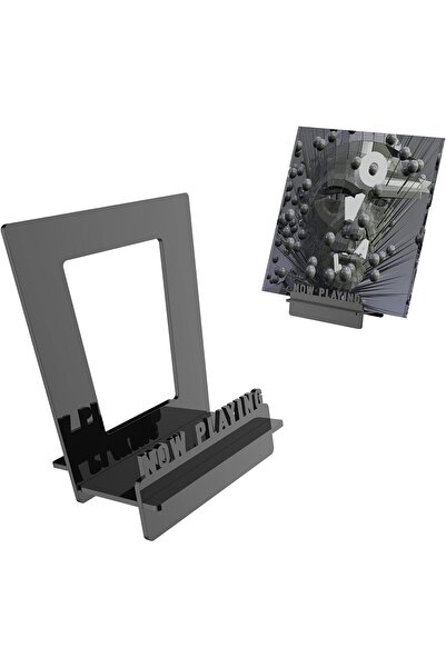 Slasa حامل أسطوانات أكريليك شفاف لعرض أسطوانات LP، مقاس 15.5×12.5×19.5 سم، أسود