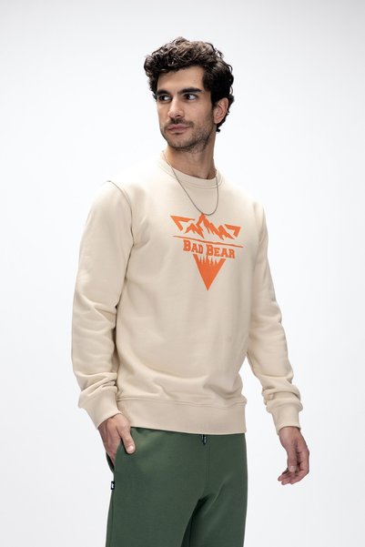Bad Bear Mountain Crewneck / Beige Men's Sweatshirt