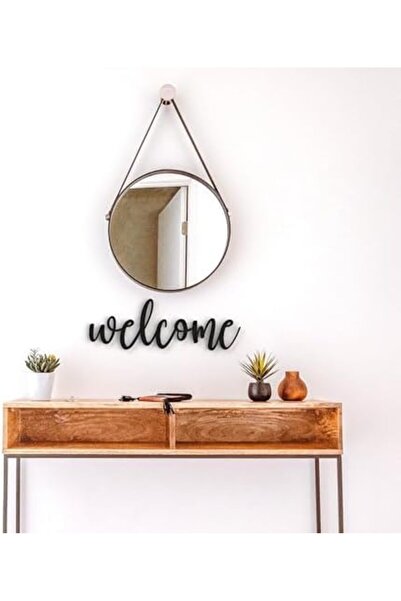 Slasa Medium 59.5x20.5cm Black Acrylic Welcome Wall Sign – 3mm Thick Cursive Font Wall Plaque –