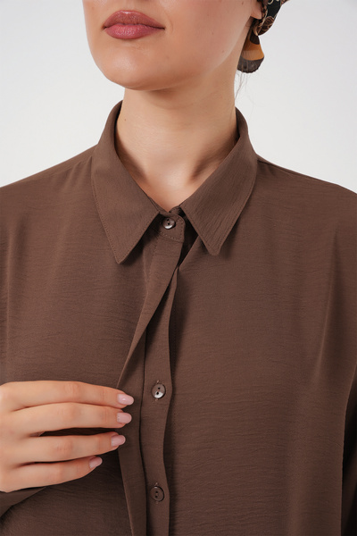 Bigdart Women's Long Shirt Tunic 5945 - Brown
