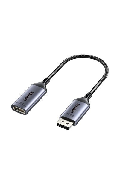 Unitek 8K DisplayPort to HDMI Adapter – 60Hz, 15cm, Space Grey | V1611A