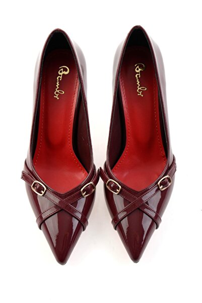 Bambi Bordo Kadın Klasik Topuklu Ayakkabı K01231401408