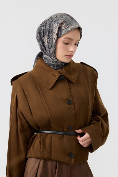 Qef Cotton Scarf Garden Mildew Green