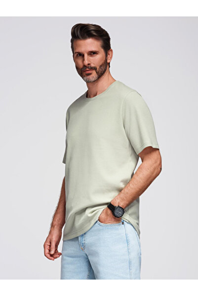 OMBRE Herren T-Shirt mit Waffelstruktur und Rundhalsausschnitt - Pistazie V4 ...