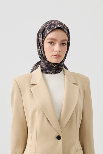 Qef Cotton Scarf Medallion Brown