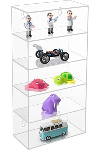 Slasa Transparent Acrylic Wall Display Shelf from - 5-Tier Floating Organizer for Collectibles, Glas