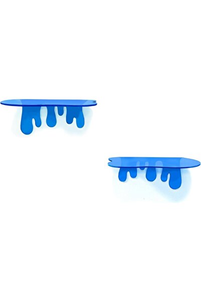 Slasa رفوف حائط عائمة صغيرة، أكريليك، من SLASA، عبوة من قطعتين (7 بوصات، أزرق...