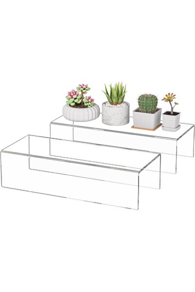 Slasa حاملات رفوف أكريليك من SLASA، 12×5.1×4 بوصة (عبوة من قطعتين) - حاملات ع...