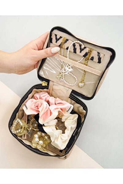 Buclee منظم مجوهرات للسفر متعدد الأقسام، صندوق مجوهرات داخل حقيبة السفر لتخزي...