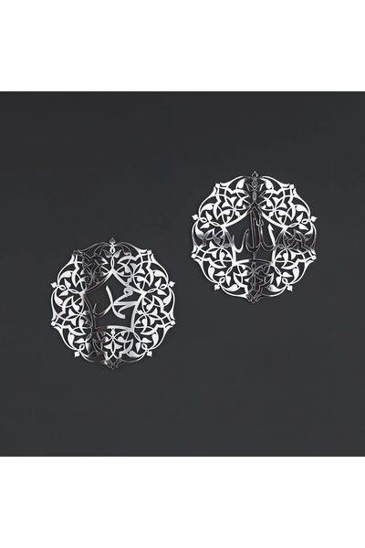 Slasa لوحة فنية جدارية من الأكريليك باللون الفضي - 40×40 سم من