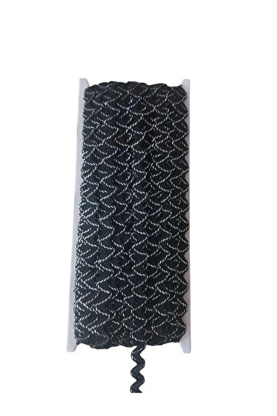 Gül قماش زيكزاك - أسود وأبيض - 32 متر