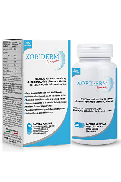 LICOFARMA SRL Xoriderm Licomplex - Food Supplement Helpful in Psoriasis and Dermatitis - 30 Vegetable Capsules