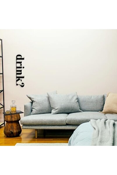 Slasa لوحة جدارية كبيرة "مشروب؟" من الأكريليك الأسود بسمك 3 مم، لافتة فنية جد...