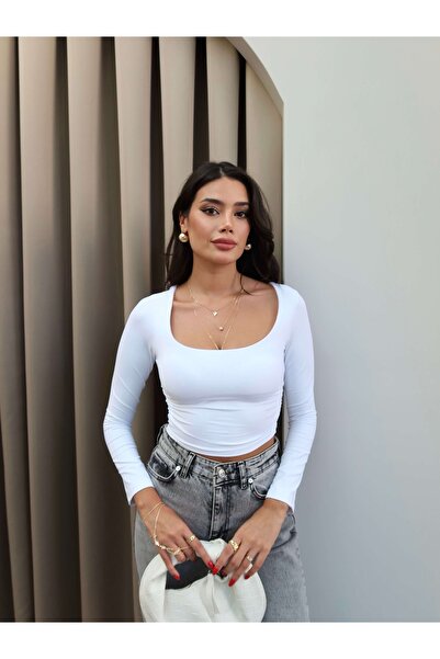 ESRAHELVACI Open Neckline Gathered Waist Blouse
