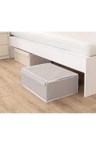 Buclee Baza Altı Kapaklı Hurç 50x40x19 cm Battaniye Yorgan Yastık Saklama Çantası Gardırop İçi Düzenleyici