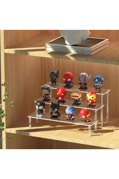 Slasa 3-Tier Clear Acrylic Display Stand – 40x8cm Organizer for Perfume, Desserts & Cosmetics