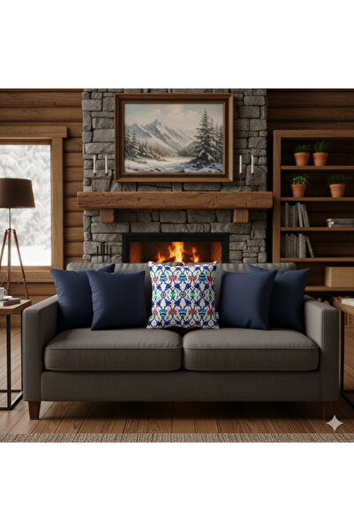 Bc Home Türk Motifler Etnik Desenli, Kare Kırlent Kılıfı, 43 x 43 cm , 1 Adet...