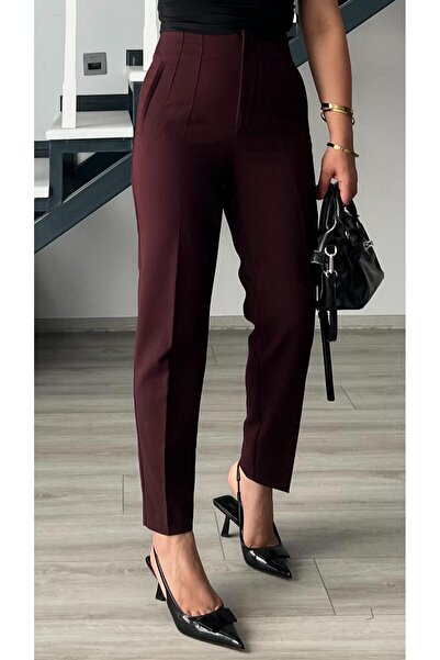Oslove Burgundy Flatolu Pants