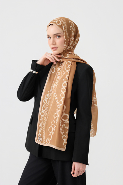 Qef Cotton Twill Shawl Loop Line Camel