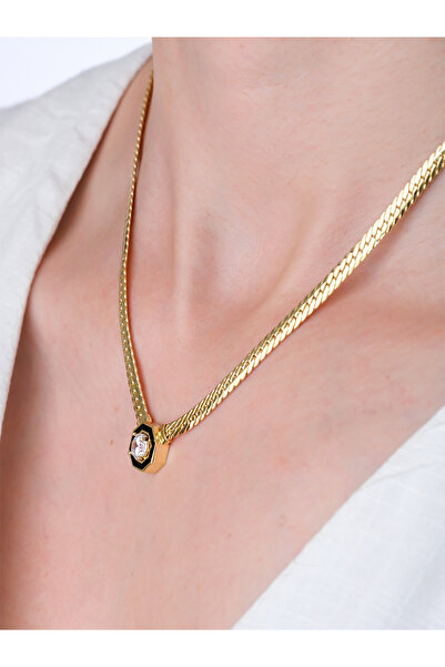 ÇAĞLAYAN KUYUMCULUK 14 Ayar Altın Mineli Çağla Kolye