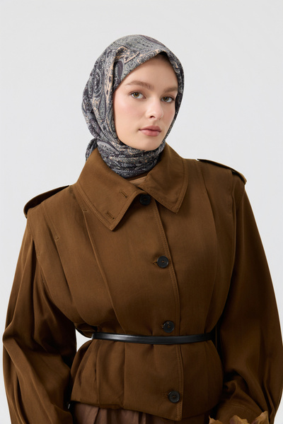 Qef Cotton Scarf Garden Mildew Green